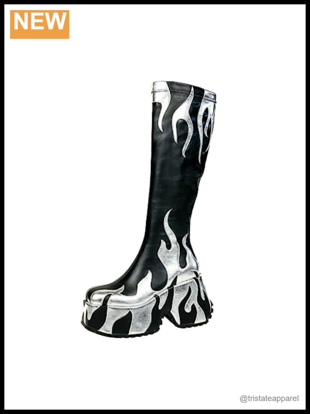 HiColor Women's Side Zipper High Heeled Chunky Platform Boots Faux Leather with